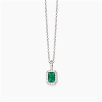 Collana Mabina Donna in Argento Smeraldo sintetico 553787 - 553787